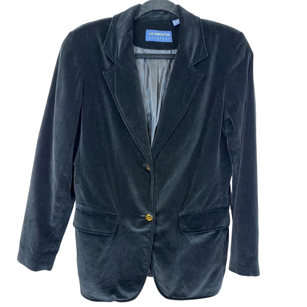 Liz Claiborne Black Two-Button Tailored Blazer Size 2